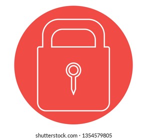 Outline color lock icon vector 