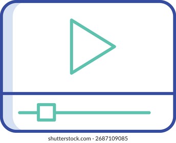Outline Color Media player vector illustration icon