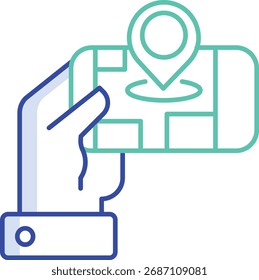 Outline Color Mobile Location vector illustration icon