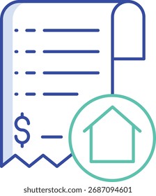 Ícone de ilustração do vetor de pagamento do Outline Color Rent