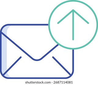 Outline Color send email vector illustration icon
