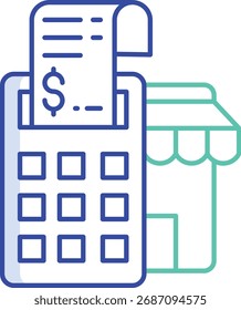 Outline Color Store Bills vector illustration icon