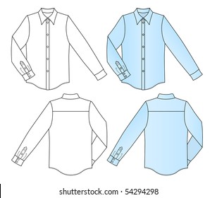 Outline colored shirt vector illustration isolated on white