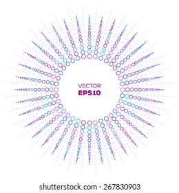 Outline colorful halftone dots. Template for your design.