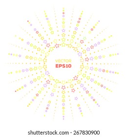 Outline colorful starburst frame. Template for your design.