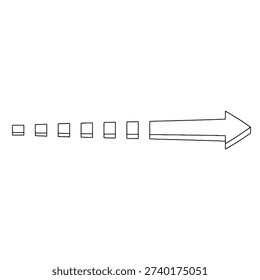 Outline for Coloring of Arrow Icon Dirrection Symbol Element on White Background. Vector Illustration.