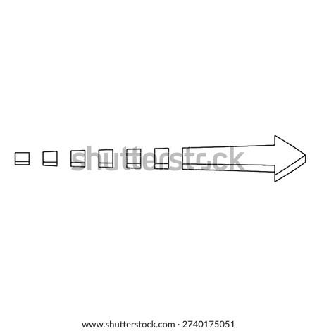 Outline for Coloring of Arrow Icon Dirrection Symbol Element on White Background. Vector Illustration.