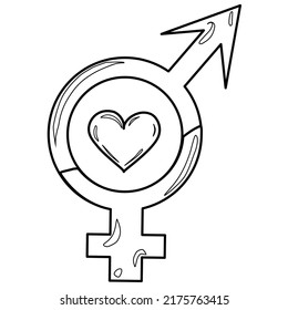Outline coloring Connected male and female 