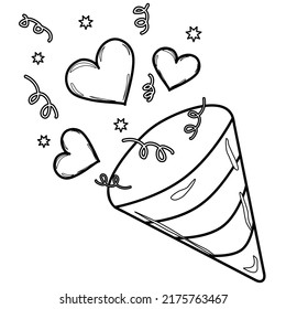 Coloración de esquema Corazón de creador de confetti festivo