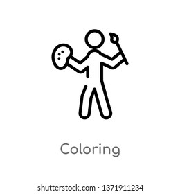 outline coloring vector icon. isolated black simple line element illustration from activity and hobbies concept. editable vector stroke coloring icon on white background