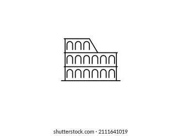 outline colosseum flat icon vector