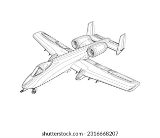 Esquema Aeronaves de combate aisladas en un fondo blanco. Aeronaves de combate modernas. Imagen estilizada de un avión de combate sobre un fondo blanco. Imagen vectorial para impresiones, afiches e ilustraciones.