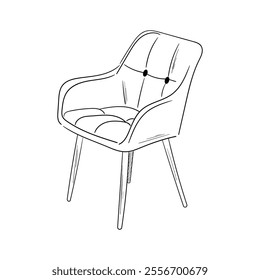 outline comfy chair in a white background