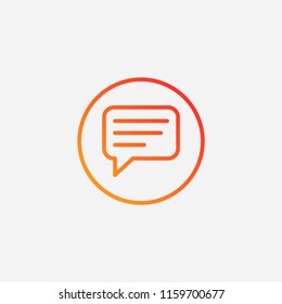 Outline comment icon,gradient illustration,vector chat sign symbol