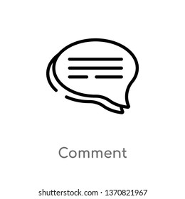 outline comment vector icon. isolated black simple line element illustration from blogger and influencer concept. editable vector stroke comment icon on white background