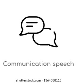 outline communication speech bubbles vector icon. isolated black simple line element illustration from multimedia concept. editable vector stroke communication speech bubbles icon on white