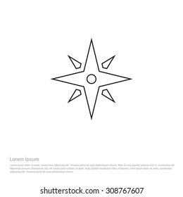 Outline compass Icon, Vector Illustration, Flat pictogram icon