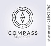 outline compass logo vector illustration design, simple minimal compass line logo design