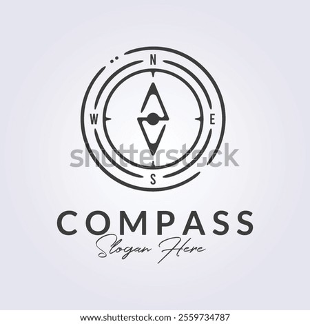 outline compass logo vector illustration design, simple minimal compass line logo design
