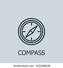 Outline compass vector icon. Compass illustration for web, mobile apps, design. Compass vector symbol.