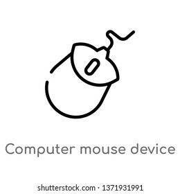 outline computer mouse device vector icon. isolated black simple line element illustration from computer concept. editable vector stroke computer mouse device icon on white background