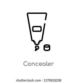outline concealer vector icon. isolated black simple line element illustration from beauty concept. editable vector stroke concealer icon on white background