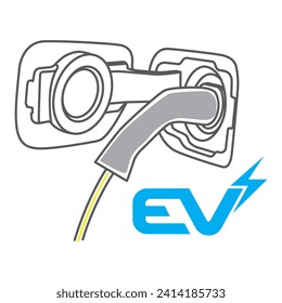 Outline Concept logo EV charging design for creative inspire, template vector