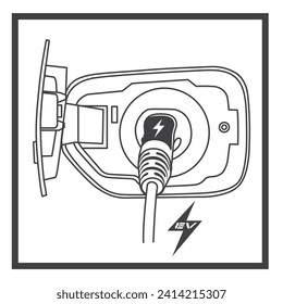 Outline Concept logo EV charging design for creative inspire, template vector