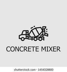 Outline concrete mixer vector icon. Concrete mixer illustration for web, mobile apps, design. Concrete mixer vector symbol.