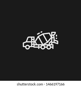 Outline concrete mixer vector icon. Concrete mixer illustration for web, mobile apps, design. Concrete mixer vector symbol.