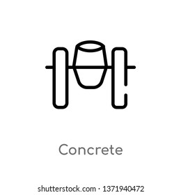 outline concrete vector icon. isolated black simple line element illustration from construction concept. editable vector stroke concrete icon on white background