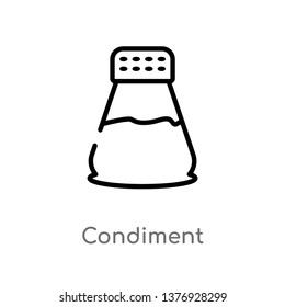 outline condiment vector icon. isolated black simple line element illustration from food concept. editable vector stroke condiment icon on white background
