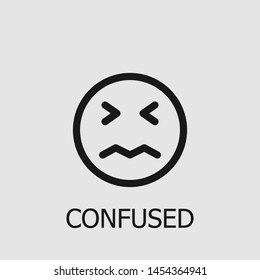 Outline confused vector icon. Confused illustration for web, mobile apps, design. Confused vector symbol.