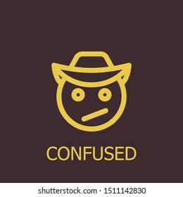 Outline confused vector icon. Confused illustration for web, mobile apps, design. Confused vector symbol.