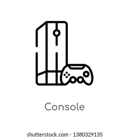 outline console vector icon. isolated black simple line element illustration from electronic devices concept. editable vector stroke console icon on white background