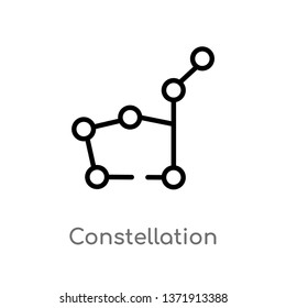 outline constellation vector icon. isolated black simple line element illustration from astronomy concept. editable vector stroke constellation icon on white background