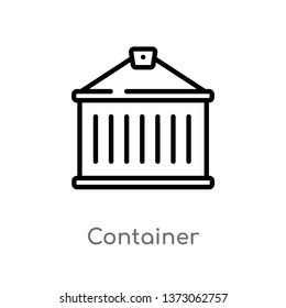 outline container vector icon. isolated black simple line element illustration from delivery and logistic concept. editable vector stroke container icon on white background