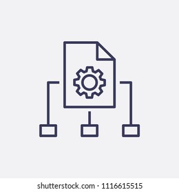 Outline content management icon illustration,vector document setting sign symbol