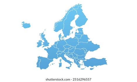 Outline of the continent of Europe.