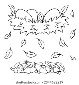 Outline contour. Design element. Vector illustration isolated on white background. Template for books, stickers, posters, cards, clothes.