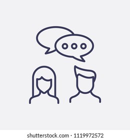 Outline conversation icon illustration,vector dialog sign symbol