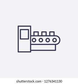 Outline conveyor icon illustration isolated box vector sign symbol