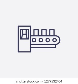 Outline conveyor icon illustration isolated box vector sign symbol