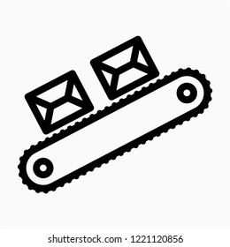 Outline conveyor pixel perfect vector icon