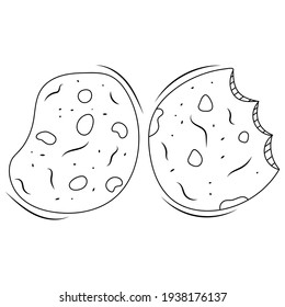 galletas esquemáticas con chips de chocolate