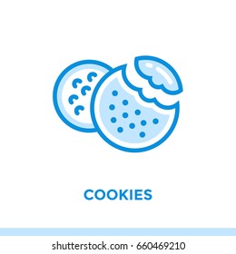 Outline COOKIES icon. Vector pictogram suitable for print, website and presentation
