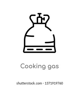 outline cooking gas vector icon. isolated black simple line element illustration from camping concept. editable vector stroke cooking gas icon on white background