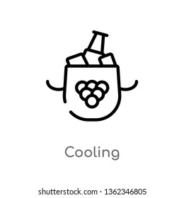 outline cooling vector icon. isolated black simple line element illustration from alcohol concept. editable vector stroke cooling icon on white background
