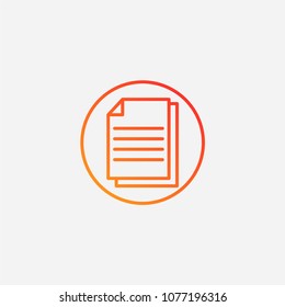 Outline copy document icon.gradient illustration  vector sign symbol