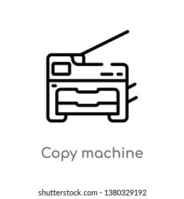 Outline Copy Machine Vector Icon. Isolated Black Simple Line Element Illustration From Electronic Devices Concept. Editable Vector Stroke Copy Machine Icon On White Background